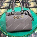 Gucci Zumi Grainy Leather Small Top Handle Bag Dusty Gray