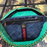 GG Velvet Belt Bag Blue