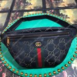 GG Velvet Belt Bag Dark Blue