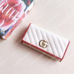 Gucci GG Marmont Zip Around Wallet White Matelassé