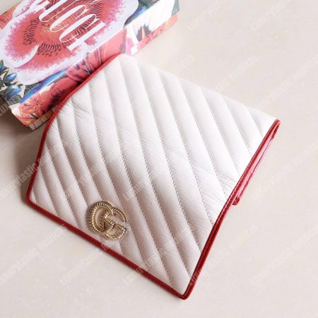 Gucci GG Marmont Zip Around Wallet White Matelassé - Image 5