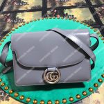Gucci Small Leather Shoulder Bag Dusty Grey