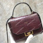 Givenchy Small Eden Bag In Eggplant Crocodile Effect Leather