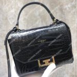 Givenchy Small Eden Bag In Black Crocodile Effect Leather