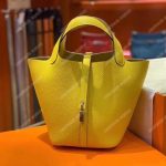 Hermes Picotin 18 Clemence Jaune Palladium Hardware