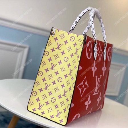 LV Onthego Monogram Toron Handle Rouge Tote Bag GM - Image 3