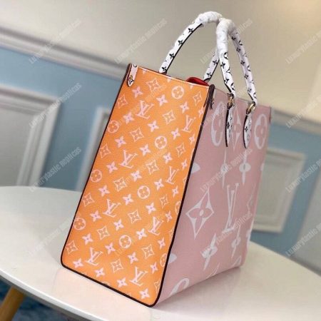 LV Onthego Monogram Toron Handle Rouge Tote Bag GM - Image 4