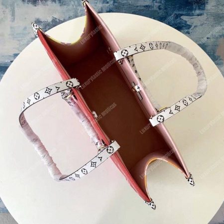 LV Onthego Monogram Toron Handle Rouge Tote Bag GM - Image 6