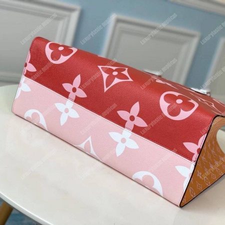 LV Onthego Monogram Toron Handle Rouge Tote Bag GM - Image 5