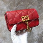 Givenchy Mini Pocket Bag In Diamond Quilted Leather Red