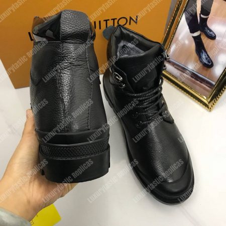 LV Leather Ankle Boots Black - Image 4