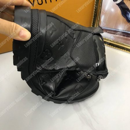 LV Leather Monogram Ankle Boots Black - Image 5