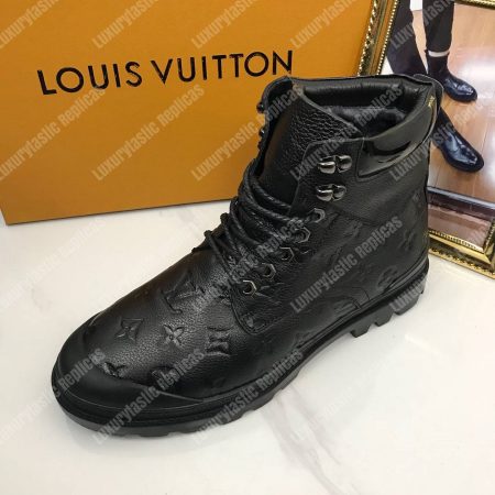 LV Leather Monogram Ankle Boots Black - Image 7