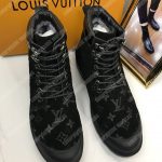 LV Suede Monogram Ankle Boots Black