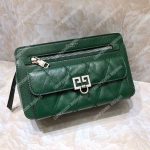 Givenchy Diamond Quilted Leather Crossbody Bag Green