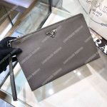 Prada Saffiano Leather Pouch Grey