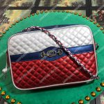 Gucci Laminated Leather Small Shoulder Bag Red/White