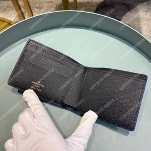 LV Multiple Wallet Taiga Leather Blue Trim - Image 8