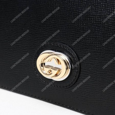 Gucci Leather Chain Card Case Wallet Black - Image 8