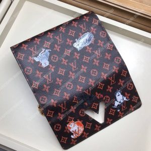LV Twist Chain Wallet Catogram Dogs and Cats Brown Orange - Image 5