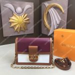 LV Mini Dauphine Taurillon Leather Blackberry / Snow