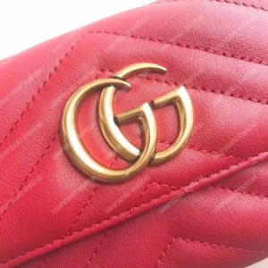 Gucci GG Marmont Matelassé Wallet Hibiscus Red - Image 8
