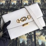 Gucci Zumi Grainy Leather Small Shoulder Bag White