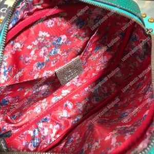 Gucci Laminated Leather Small Shoulder Bag Red/Green - Image 9