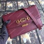 Gucci Zumi Grainy Leather Small Shoulder Bag Burgundy