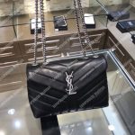 Saint Laurent Loulou Small In “Y” Matelassé Leather Black