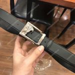 Versace Silver Half Medusa Leather Belt