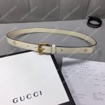 Gucci Belt With Bees And Stars Print White