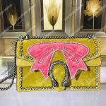 Gucci Dionysus Crystal And Bow Small Shoulder Bag Yellow