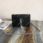 Saint Laurent Classic Small Kate Monogram Black Crocodile
