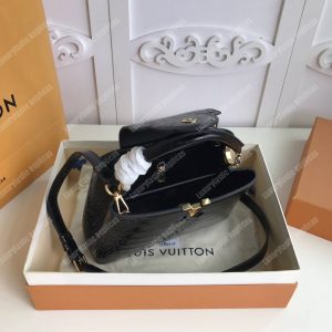 LV Capucines Mini Crocodilien Mat Black - Image 4