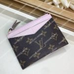 LV Zipped Card Holder Monogram Rose Ballerine