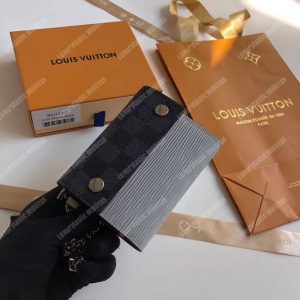 LV Rivets Chain Wallet Damier Graphite Canvas Epi Canvas Red - Image 3