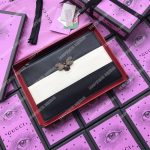 Gucci Bee Leather Pouch Bag White/Black