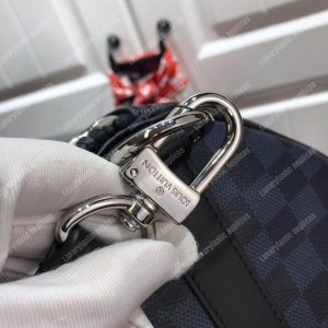 LV Keepall Bandoulière 45 Race Damier Cobalt Canvas - Image 7