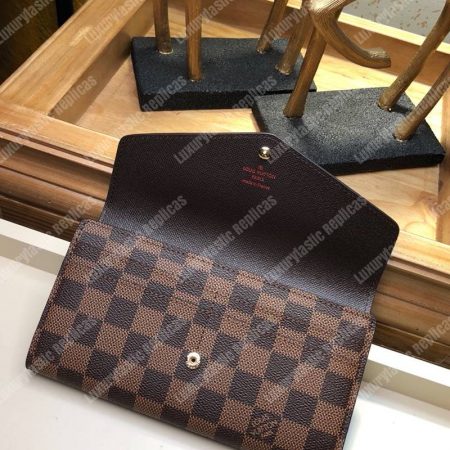 LV Sarah Wallet Damier Ebene Brown - Image 6