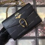 Gucci Calfskin Garden Dionysus Chain Wallet Black with Bat