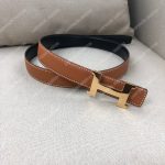 Hermes Mini 5382 Belt Buckle & Reversible Leather Strap Brown / Black