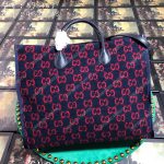 Gucci GG Wool Tote Blue/Red