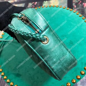 Gucci Laminated Leather Small Shoulder Bag Green - Image 9