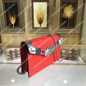 Gucci Lilith Leather Shoulder Bag Red - Image 8