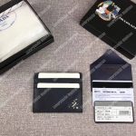 Prada Leather Card Holder Navy Blue