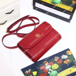 Gucci GG Calfskin Mini Shoulder Flap Bag Red - Image 6