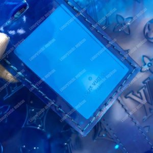 LV Keepall Bandouliere Monogram 50 Blue PVC - Image 8