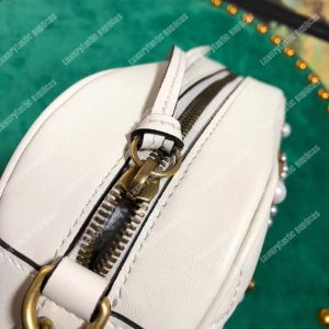 Gucci GG Marmont Small Matelassé Shoulder Bag With Pearls White - Image 5
