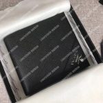 Prada Saffiano Leather Coin Pouch Wallet Black